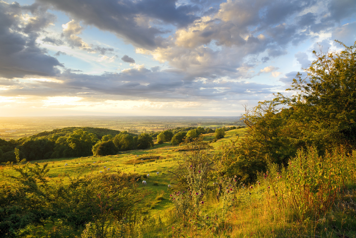 View from Dovers Hill near Chipping Campden, Gloucestershire, England.